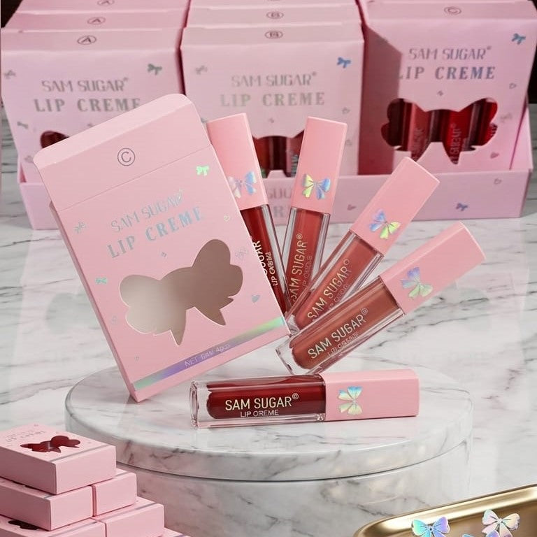 Sam Sugar Matte Liquid Lipstick Pack of 4 – Long Lasting & High Pigment