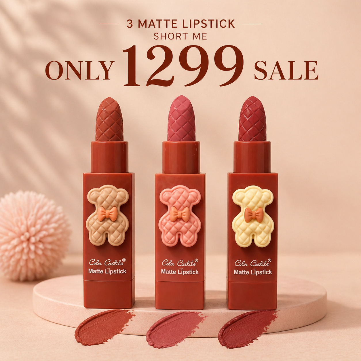 3 Matte Lipstick Set – Long Lasting & Smooth Finish (Only 1299)